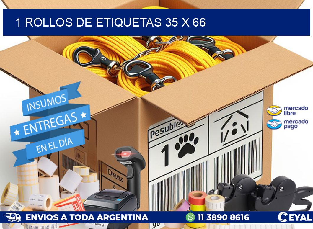 1 ROLLOS DE ETIQUETAS 35 x 66
