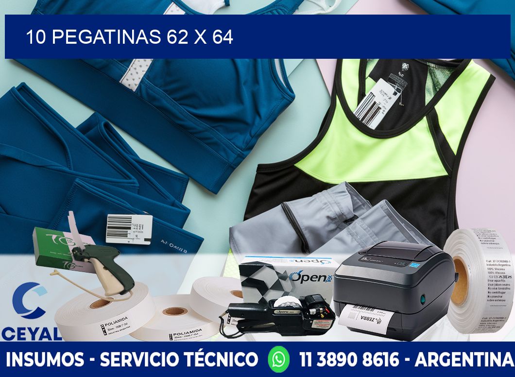 10 PEGATINAS 62 x 64