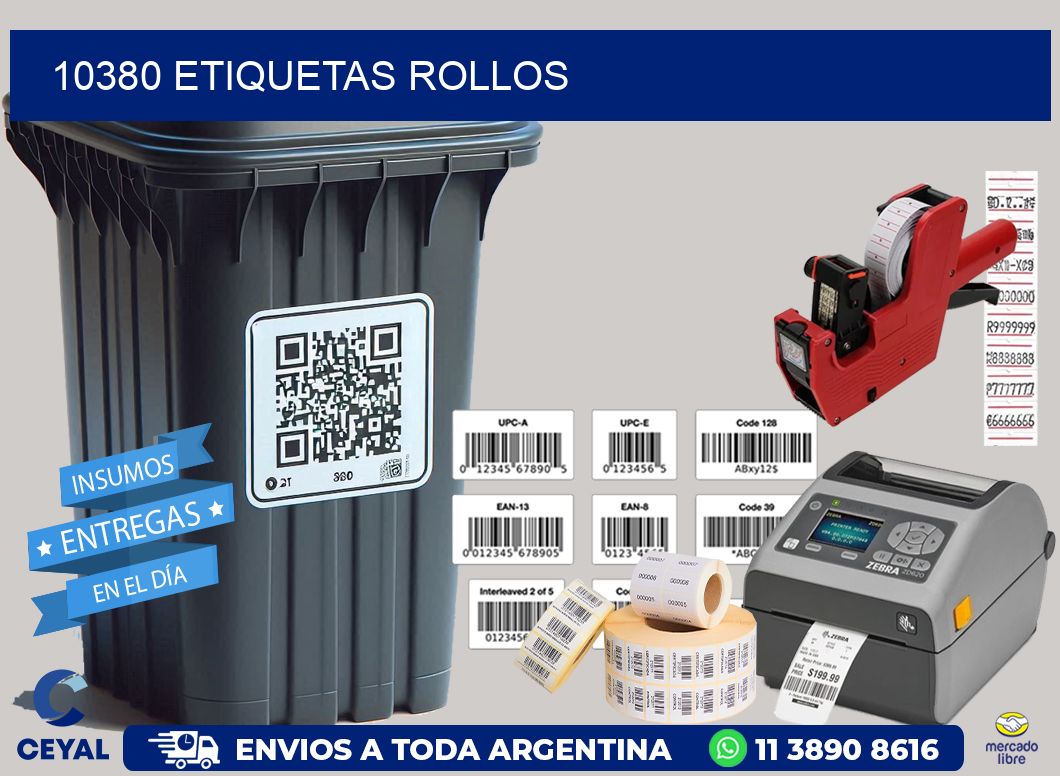 10380 etiquetas rollos