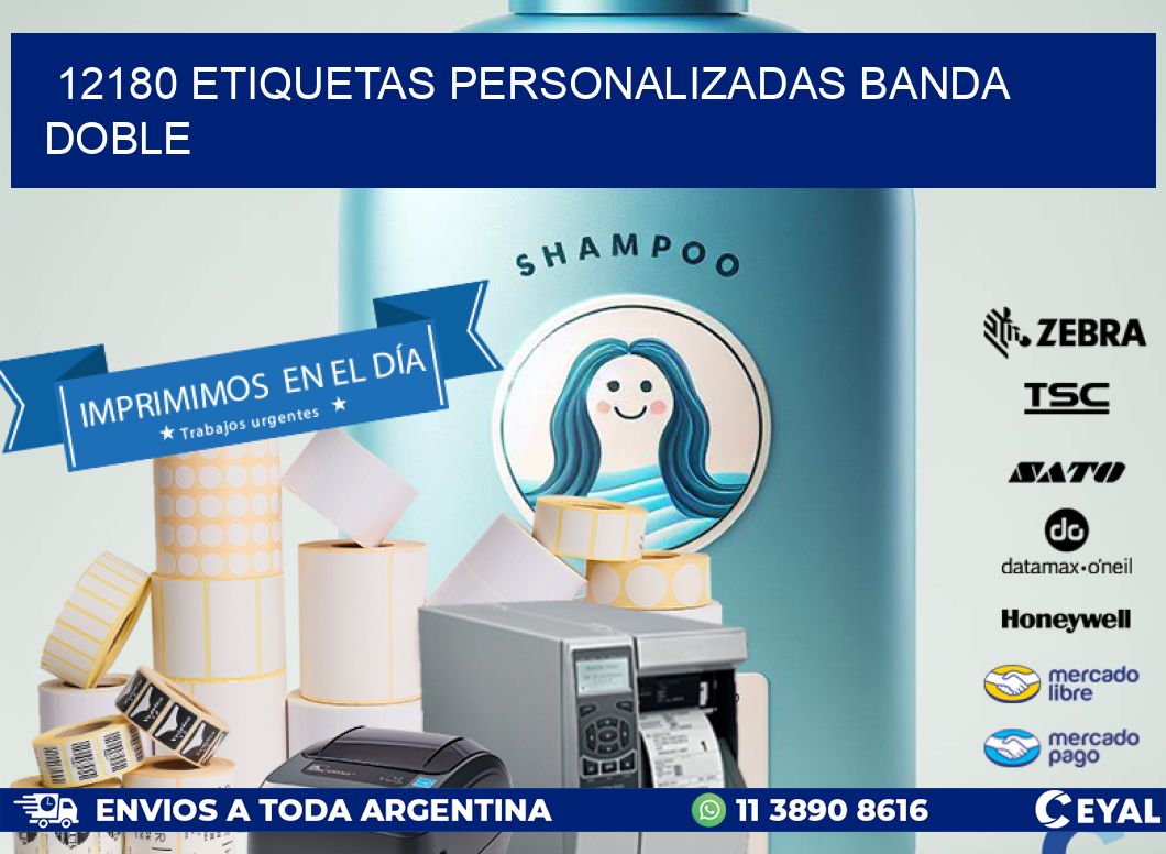 12180 Etiquetas personalizadas banda doble