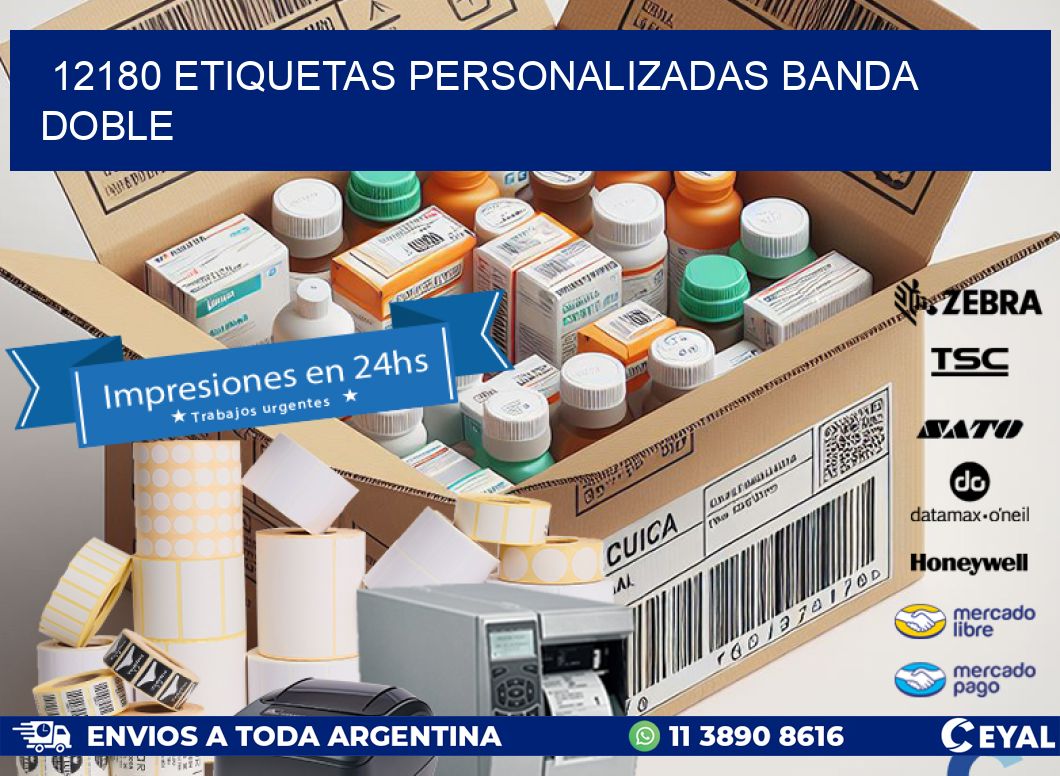 12180 Etiquetas personalizadas banda doble