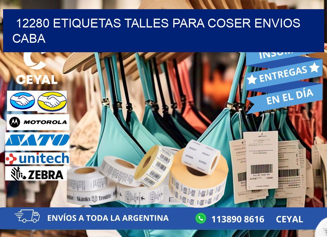 12280 ETIQUETAS TALLES PARA COSER ENVIOS CABA