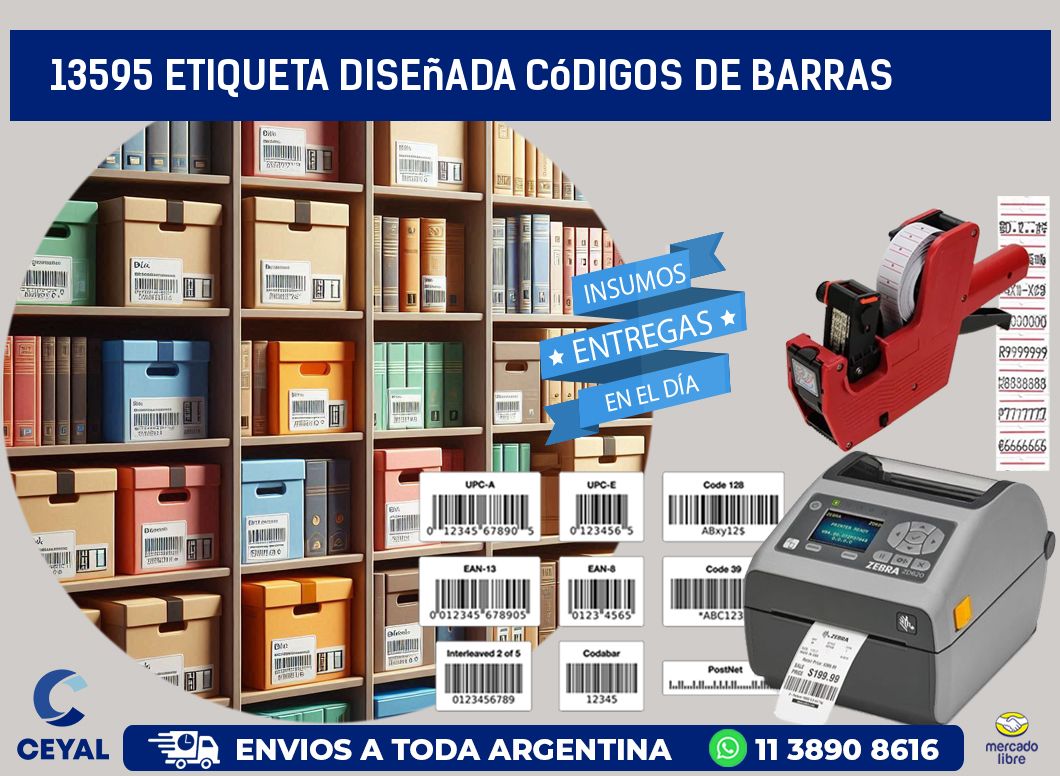 13595 etiqueta diseñada códigos de barras