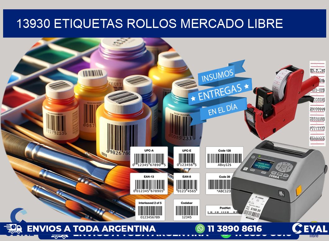 13930 etiquetas rollos MERCADO LIBRE
