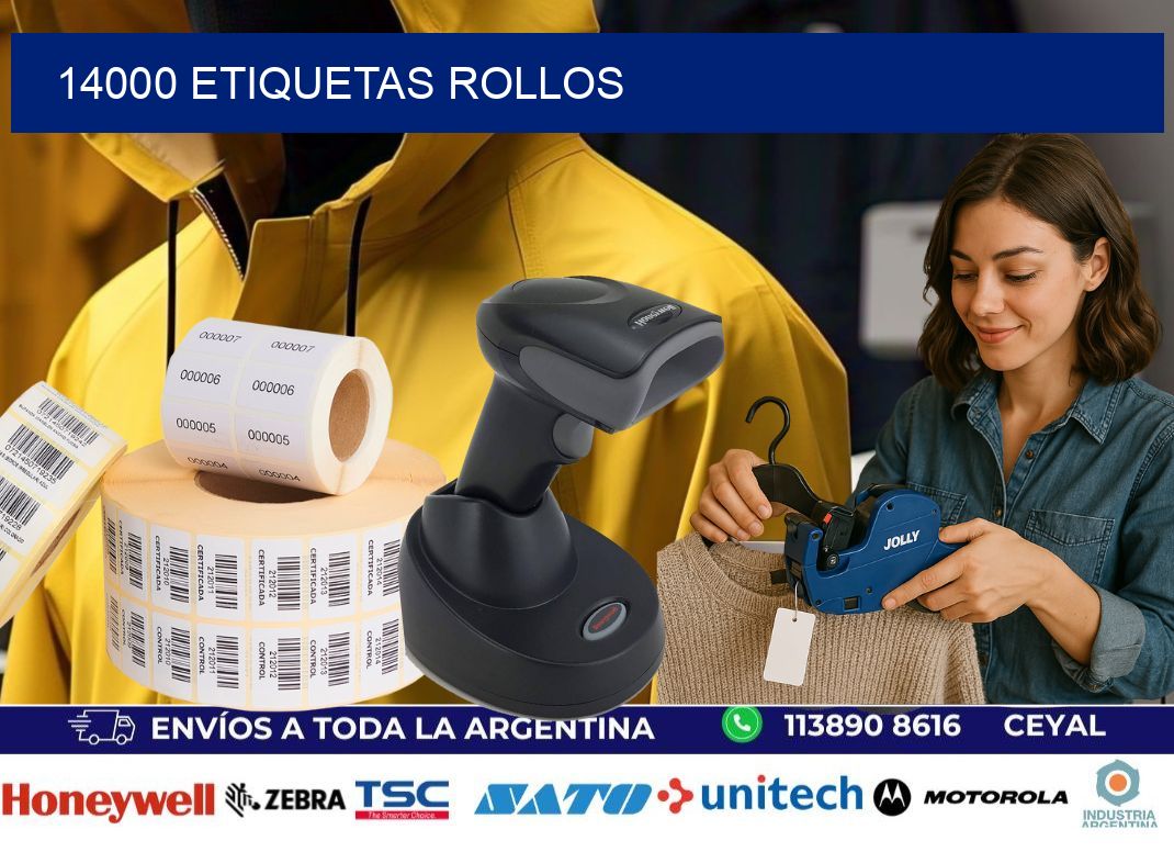 14000 etiquetas rollos