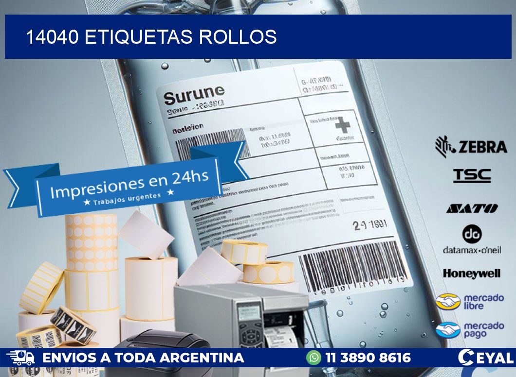 14040 etiquetas rollos