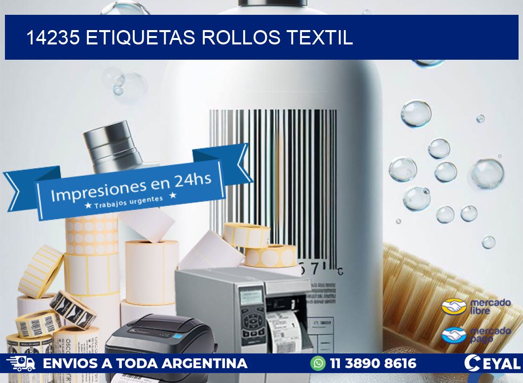 14235 etiquetas rollos TEXTIL
