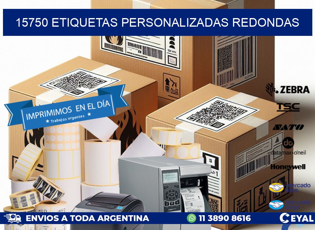 15750 Etiquetas personalizadas redondas