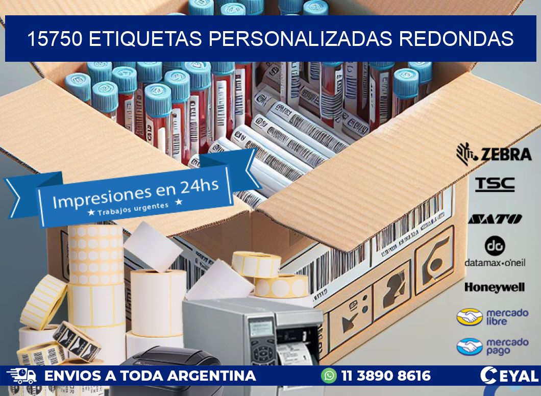 15750 Etiquetas personalizadas redondas