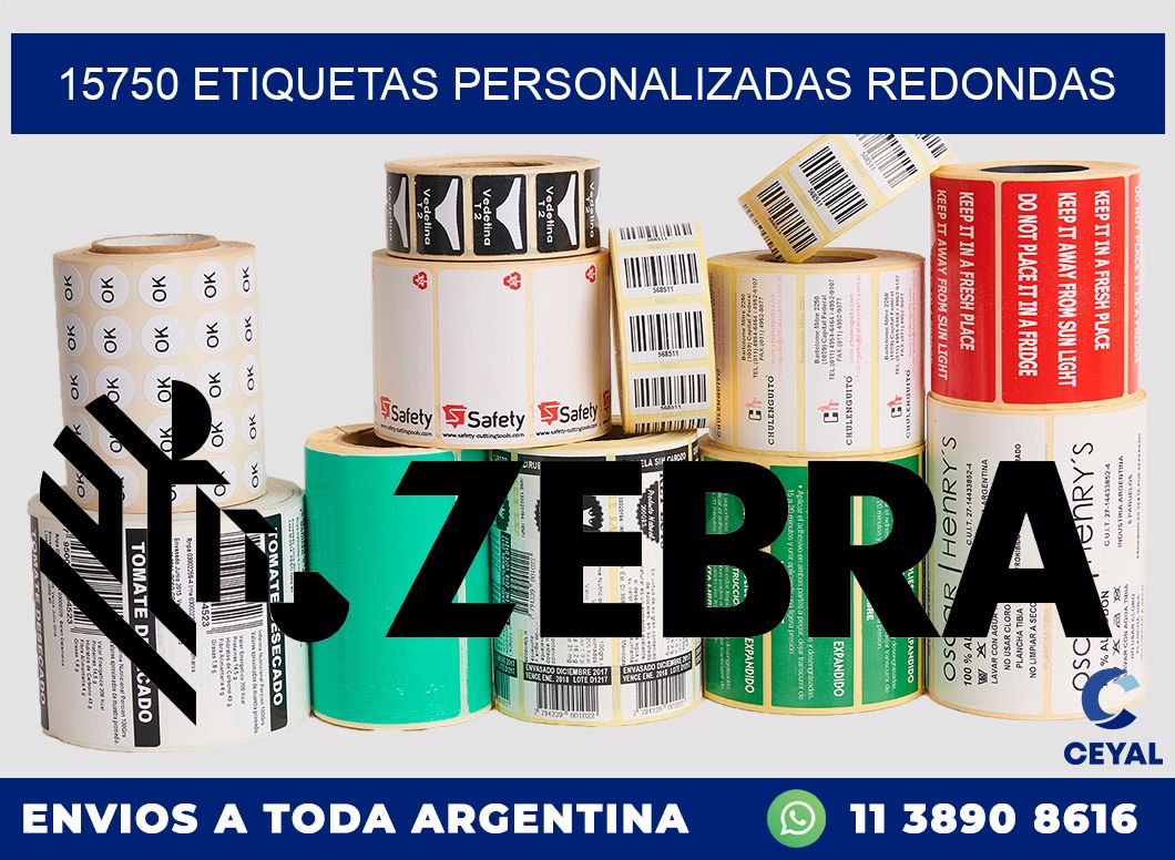 15750 Etiquetas personalizadas redondas