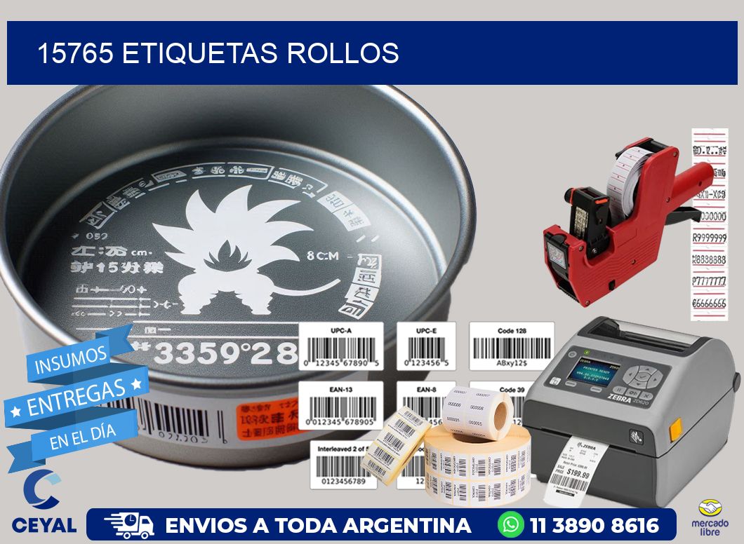 15765 etiquetas rollos