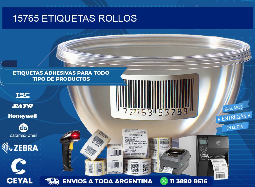 15765 etiquetas rollos
