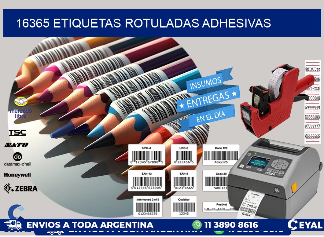 16365 etiquetas rotuladas adhesivas