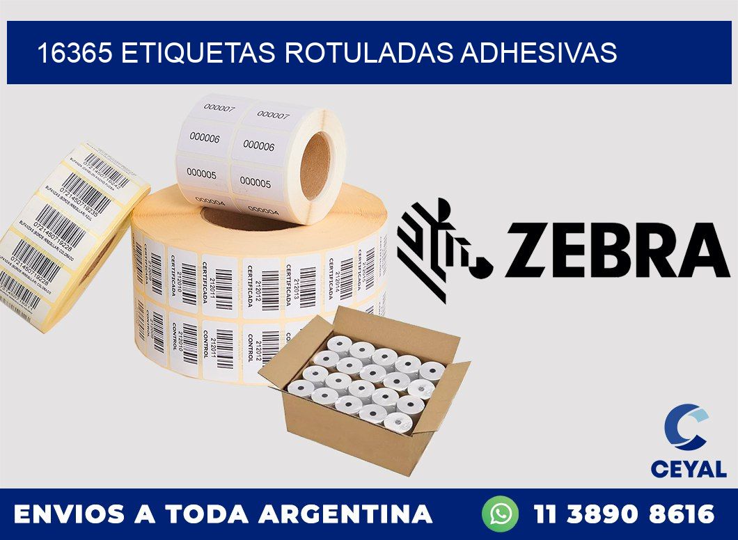 16365 etiquetas rotuladas adhesivas