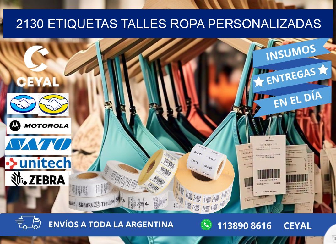 2130 ETIQUETAS TALLES ROPA PERSONALIZADAS