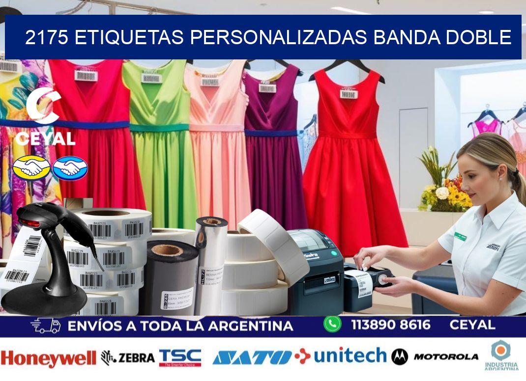 2175 Etiquetas personalizadas banda doble
