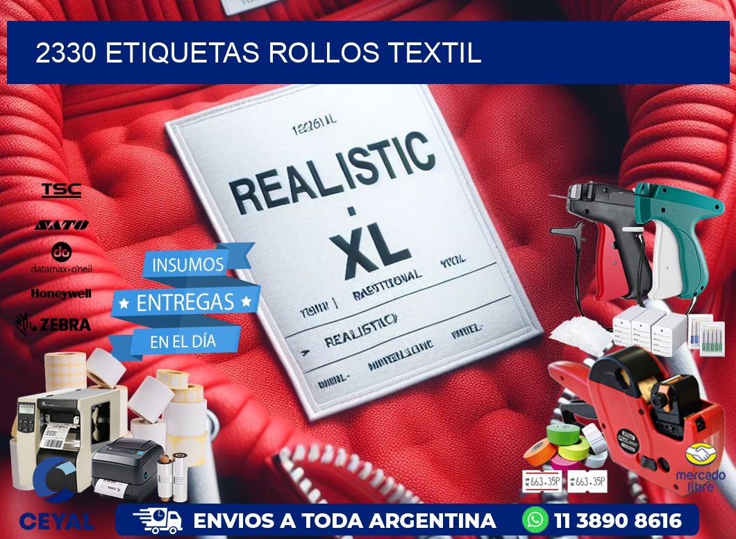 2330 etiquetas rollos TEXTIL