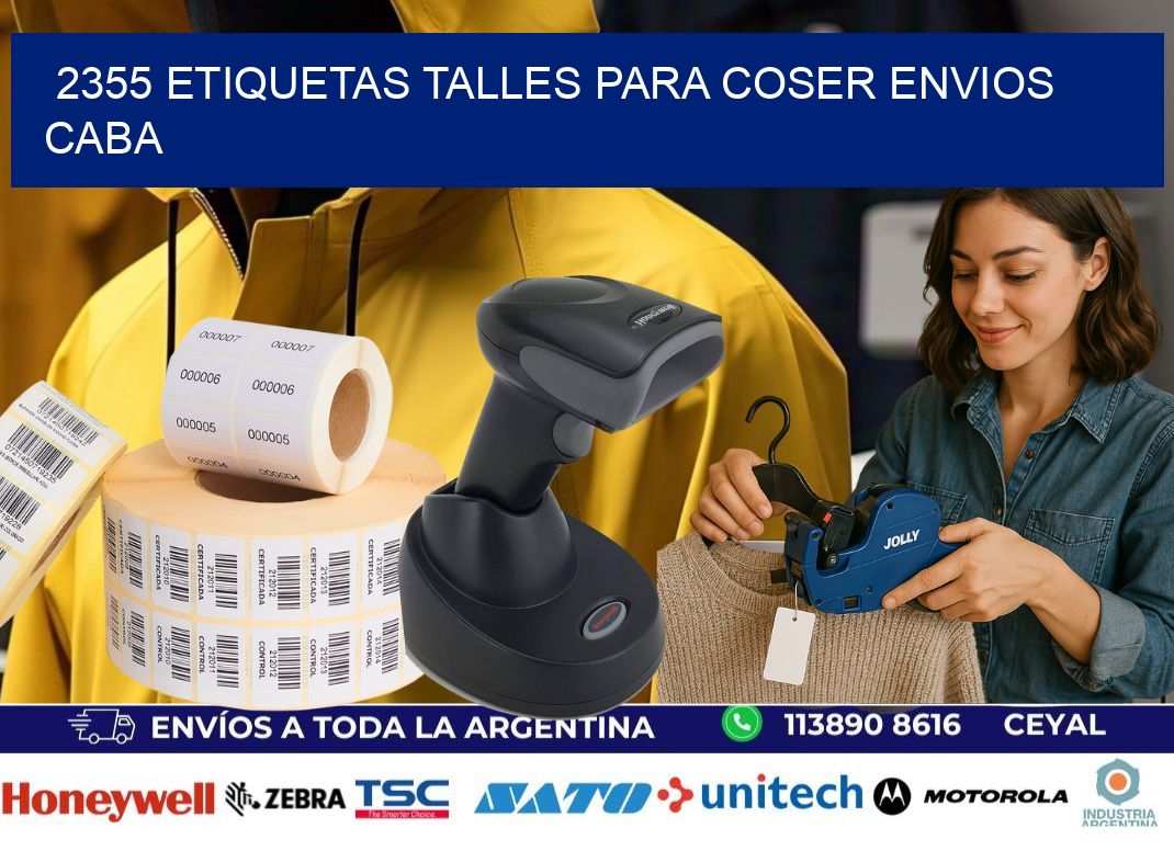 2355 ETIQUETAS TALLES PARA COSER ENVIOS CABA