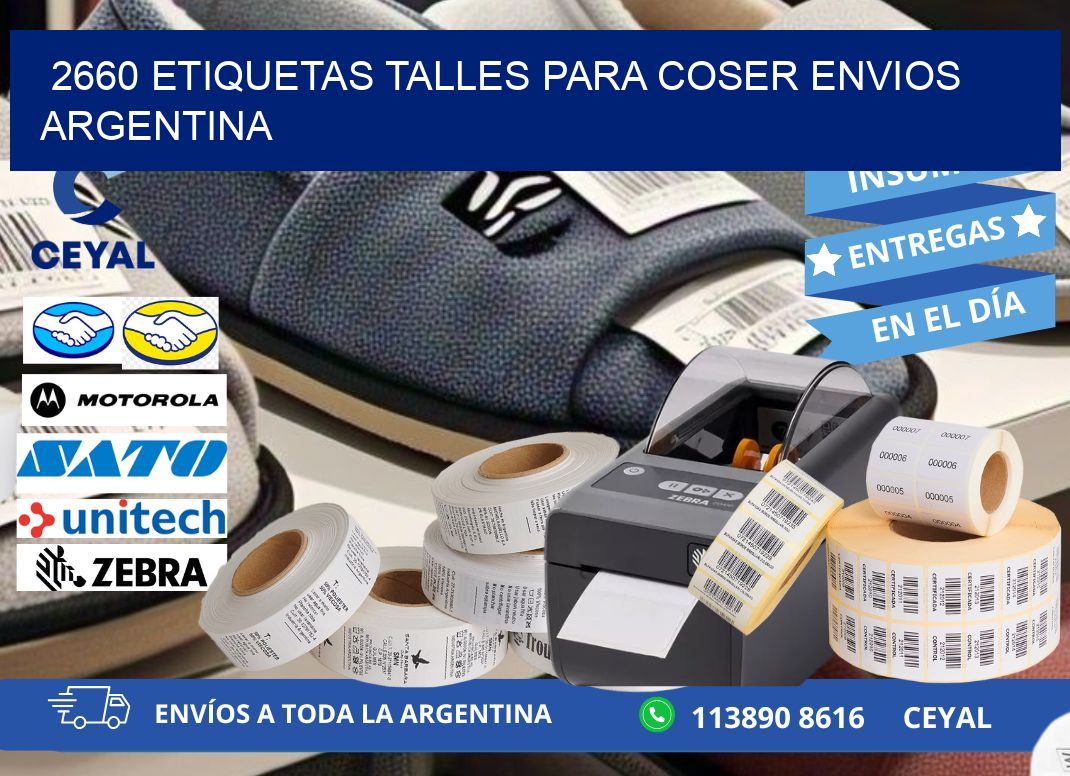 2660 ETIQUETAS TALLES PARA COSER ENVIOS ARGENTINA