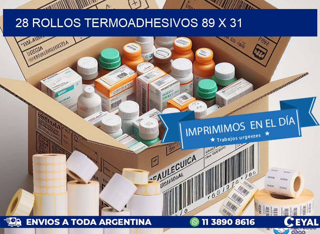 28 ROLLOS TERMOADHESIVOS 89 x 31