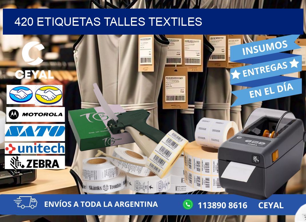 420 ETIQUETAS TALLES TEXTILES