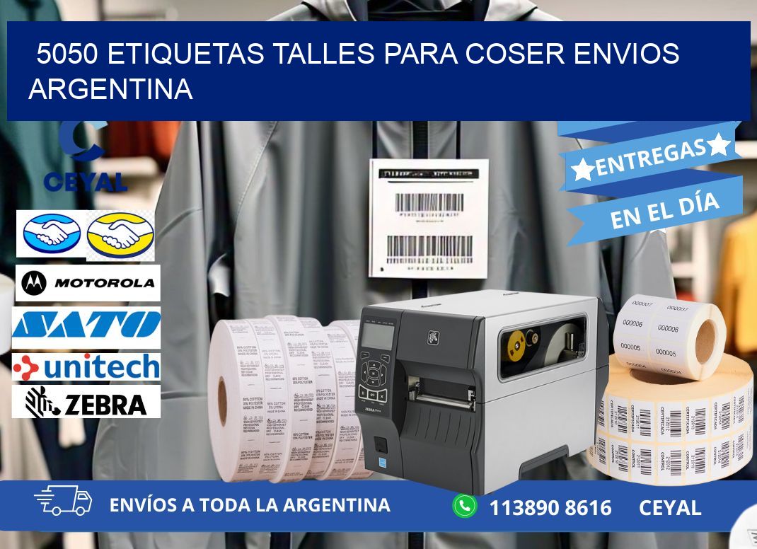 5050 ETIQUETAS TALLES PARA COSER ENVIOS ARGENTINA