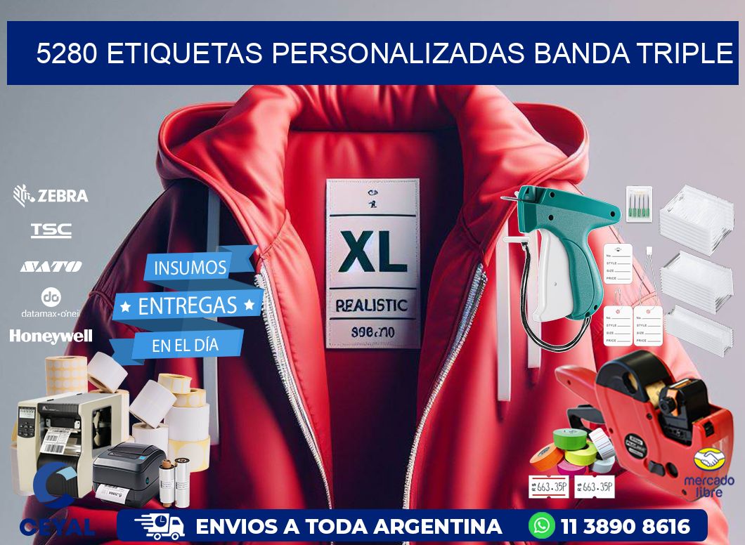 5280 Etiquetas personalizadas banda triple