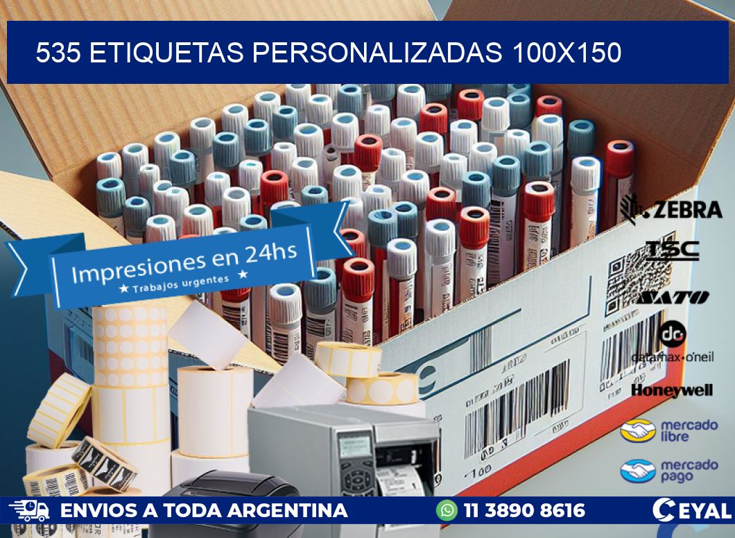 535 Etiquetas personalizadas 100x150