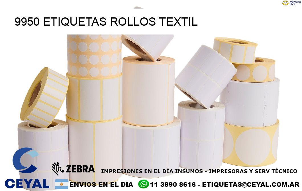 9950 etiquetas rollos TEXTIL