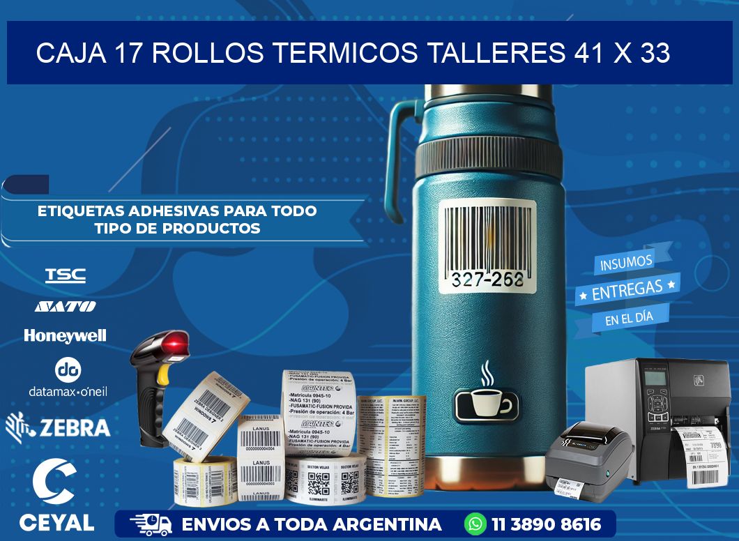 CAJA 17 ROLLOS TERMICOS TALLERES 41 x 33