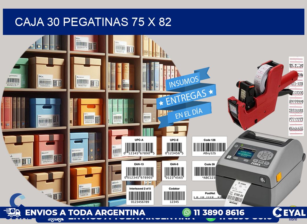 CAJA 30 PEGATINAS 75 x 82