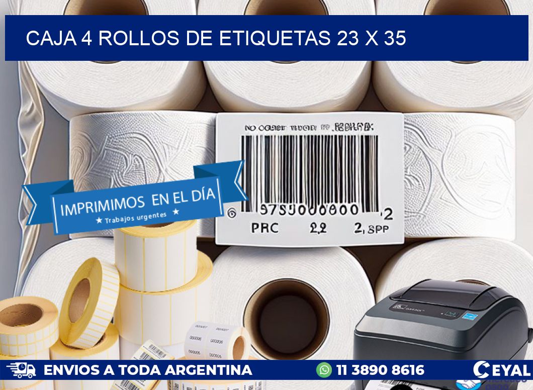 CAJA 4 ROLLOS DE ETIQUETAS 23 x 35