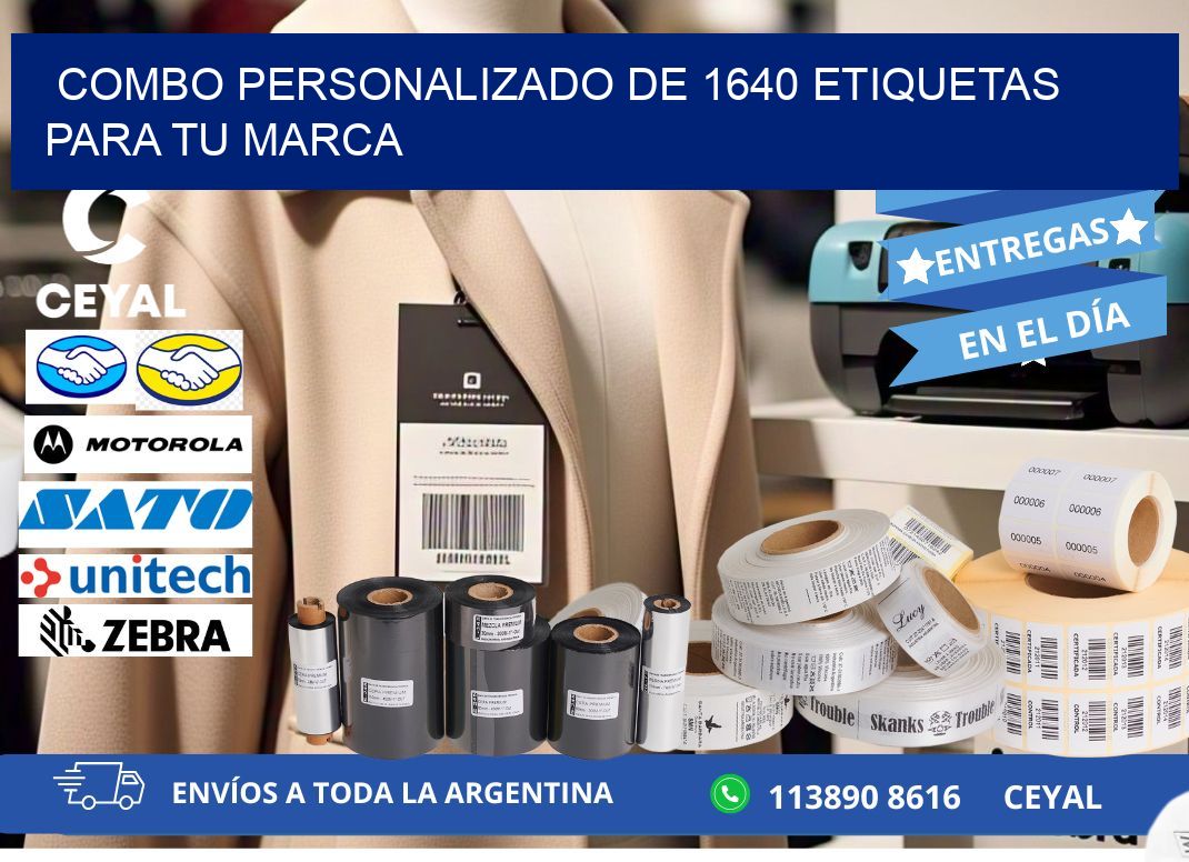 Combo personalizado de 1640 etiquetas para tu marca