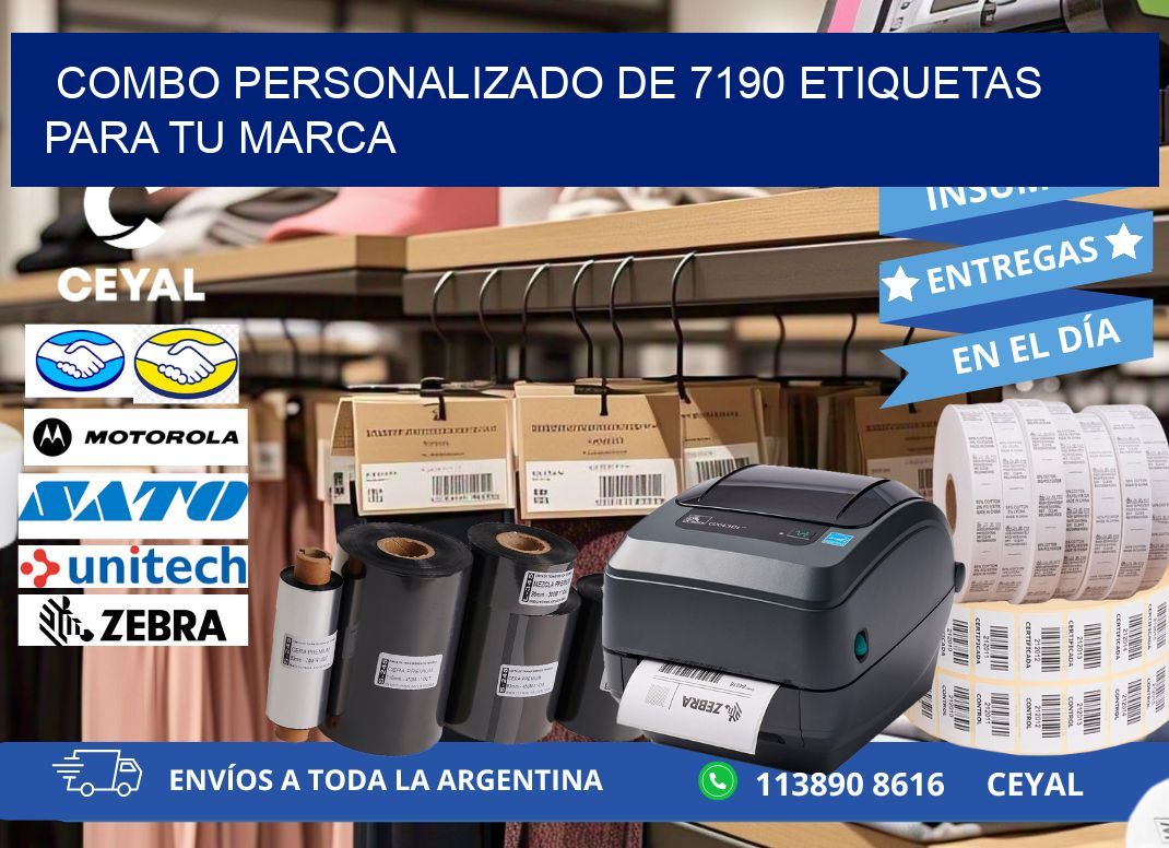 Combo personalizado de 7190 etiquetas para tu marca