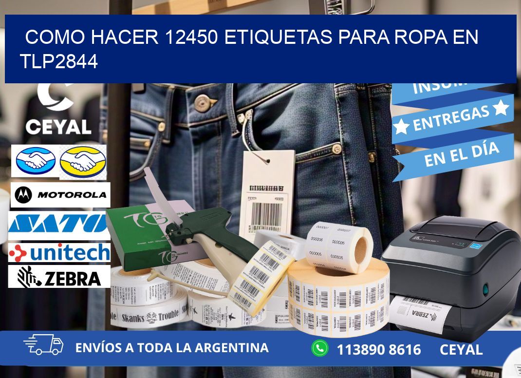 Como hacer 12450 etiquetas para ropa en tlp2844