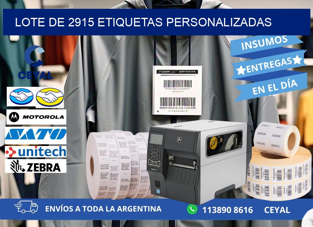 Lote de 2915 etiquetas personalizadas