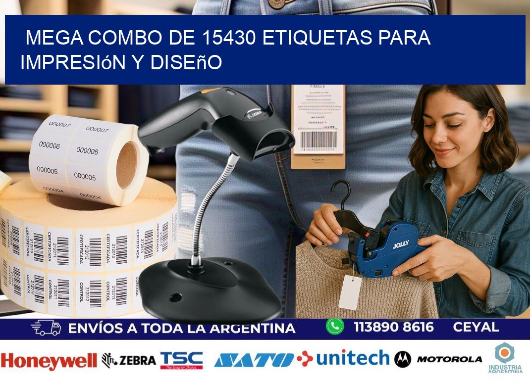 Mega combo de 15430 etiquetas para impresión y diseño