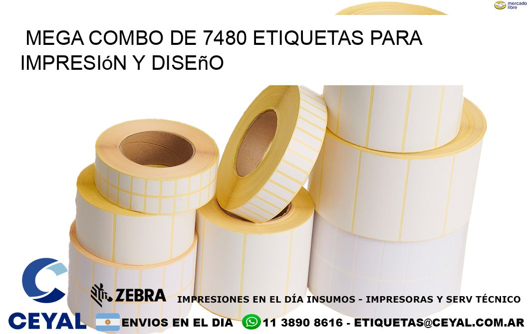 Mega combo de 7480 etiquetas para impresión y diseño