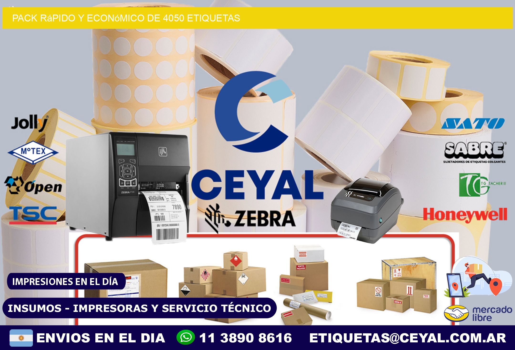 Pack rápido y económico de 4050 etiquetas