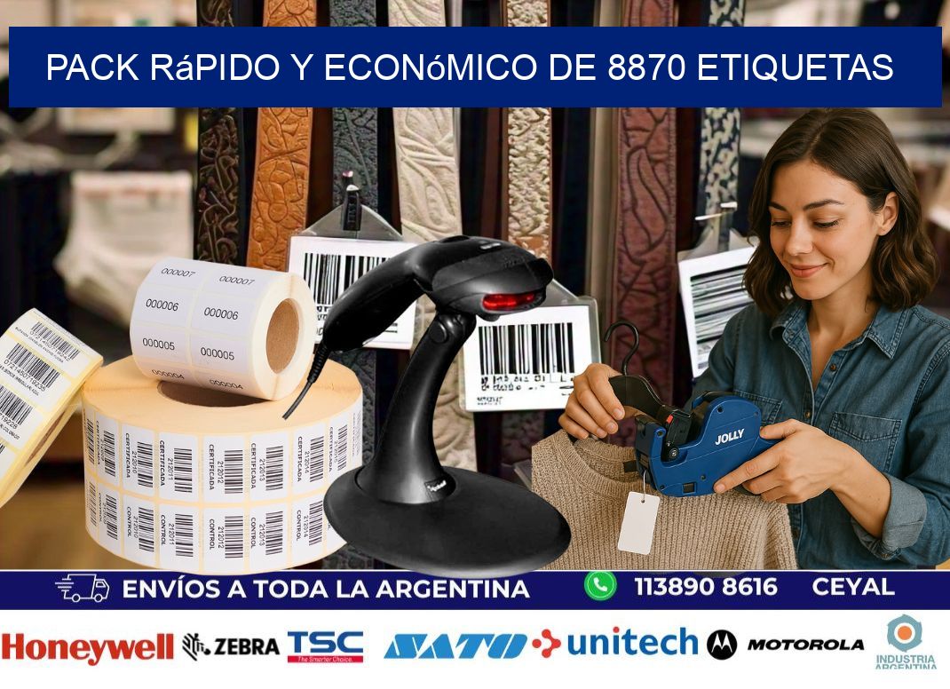 Pack rápido y económico de 8870 etiquetas