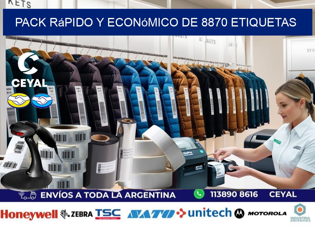 Pack rápido y económico de 8870 etiquetas