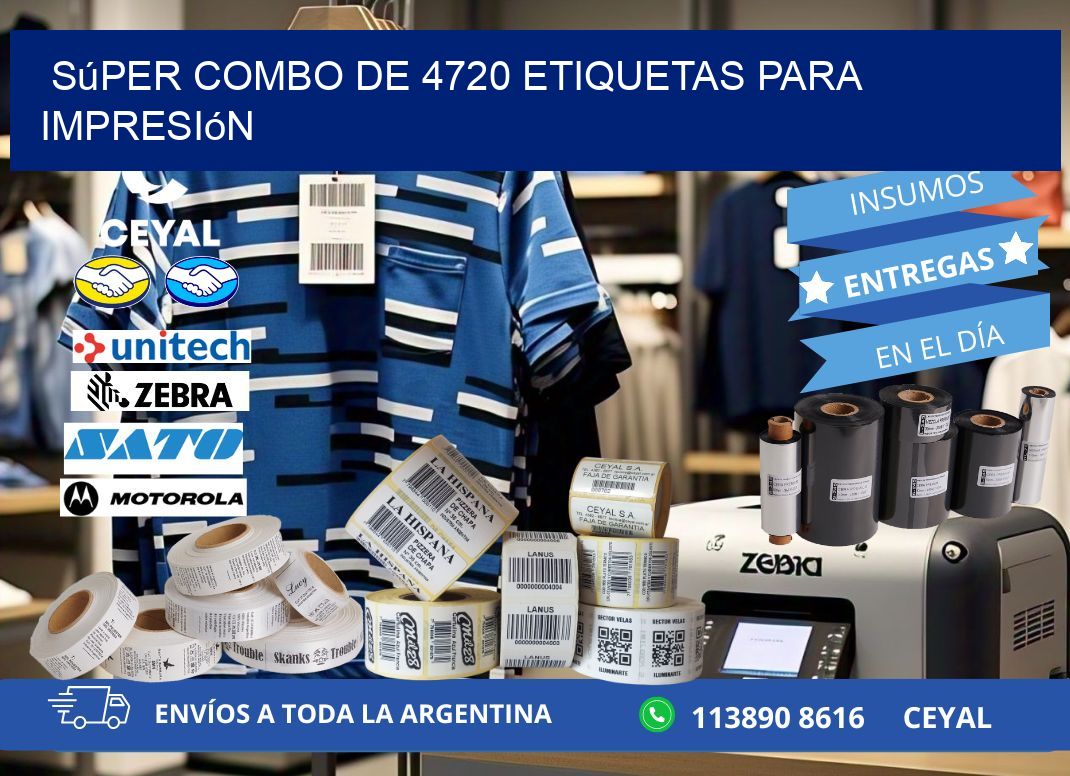 Súper combo de 4720 etiquetas para impresión