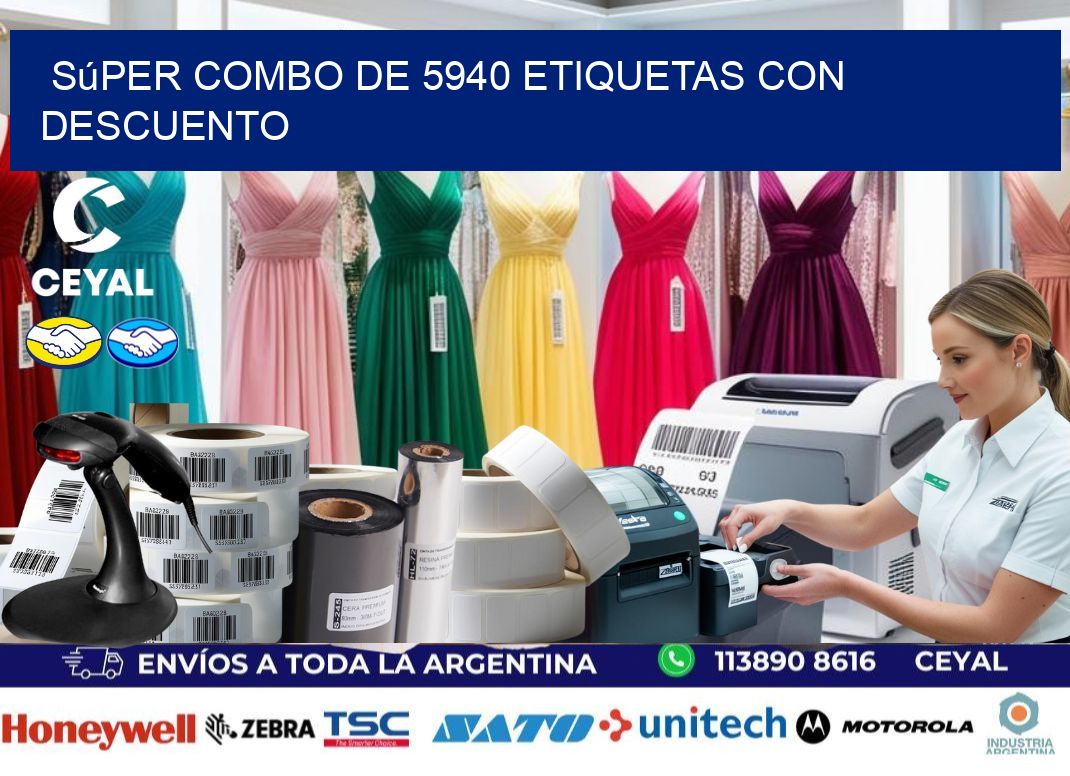 Súper combo de 5940 etiquetas con descuento
