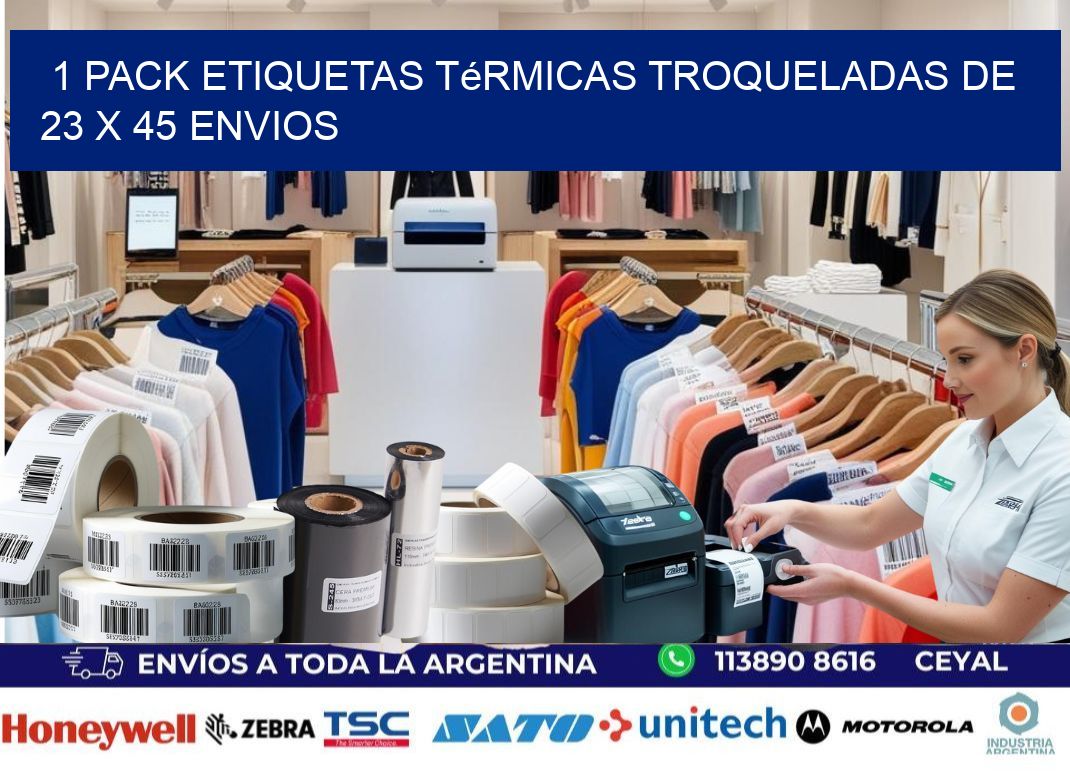 1 Pack etiquetas Térmicas Troqueladas De 23 x 45 ENVIOS