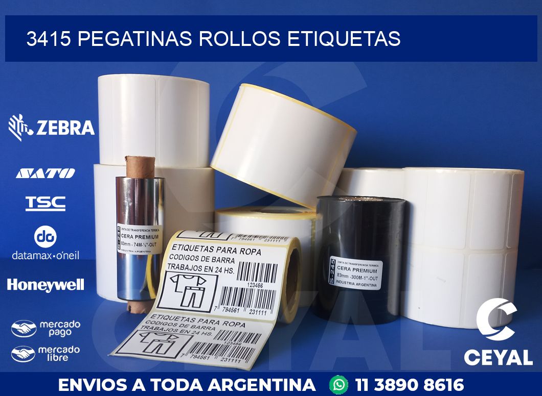3415 Pegatinas rollos etiquetas