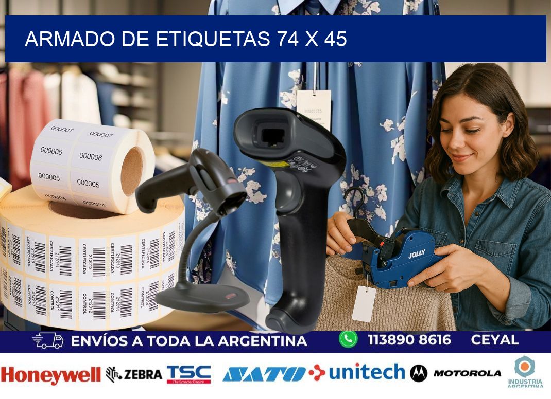 Armado de etiquetas 74 x 45