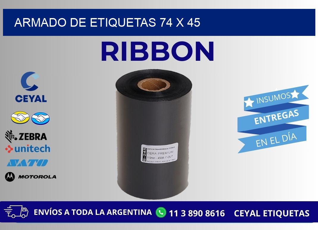 Armado de etiquetas 74 x 45
