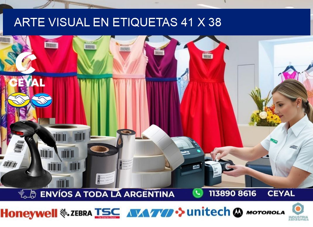 Arte visual en etiquetas 41 x 38