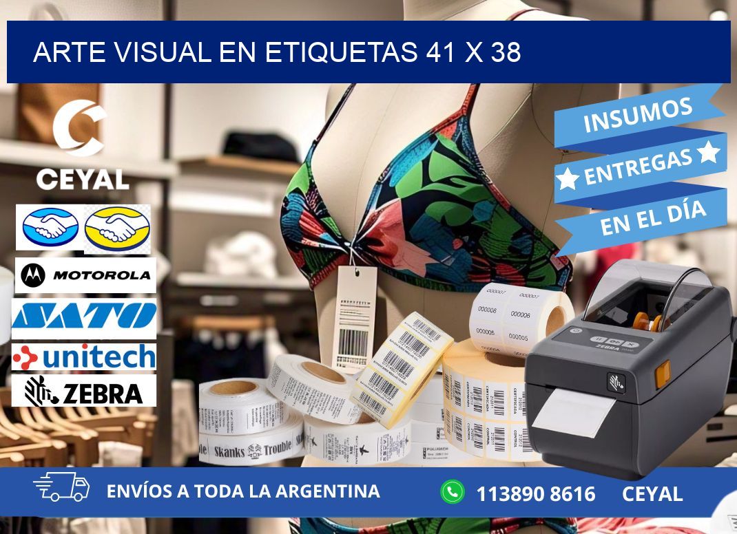 Arte visual en etiquetas 41 x 38