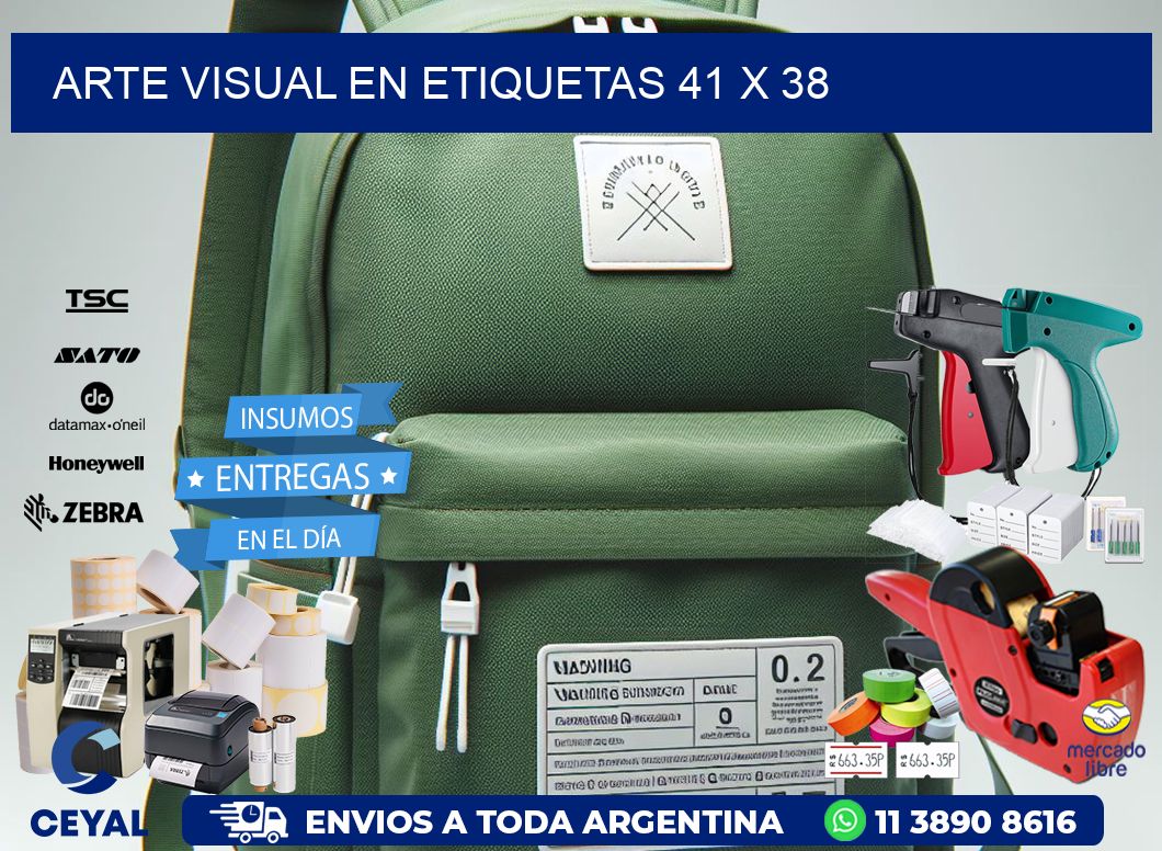 Arte visual en etiquetas 41 x 38